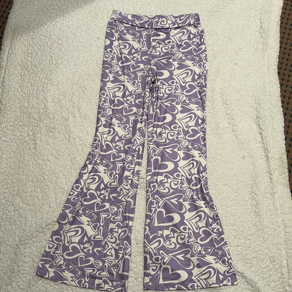 Purple Heart bell bottom pants